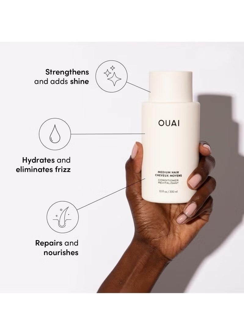 Ouai Fine Conditioner - Hydrating Hair Conditioner with Coconut Oil, Babassu Oil, and Keratin - Strengthens, Repairs and Adds Shine - Paraben and Phthalate Free Hair Care Products (10 Oz) - Image 2