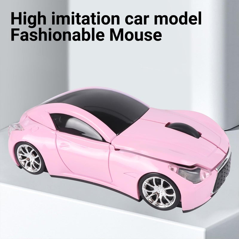 elec Space Car Mouse, Wireless Mouse (Milk Tea Pink) - Image 4