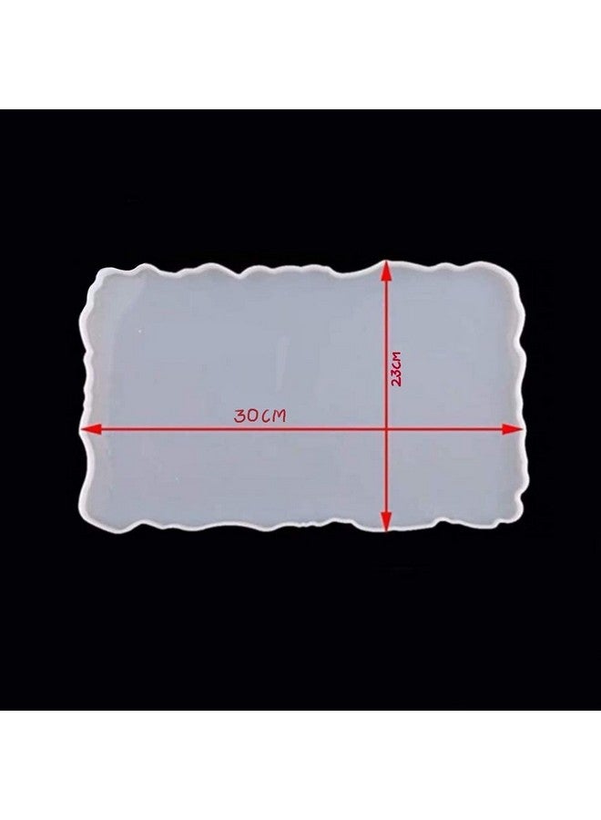 KIRA Box Silicone Resin Tray Mold,Large Irregular Tray Mold Epoxy Resin Mold Easy Demold Silicon Coaster molds for Making Faux Agate Tray,Serving Board,Fruit Tray,etc(Rectangle Tray, 9 X 12 Inch)-43 - Image 2