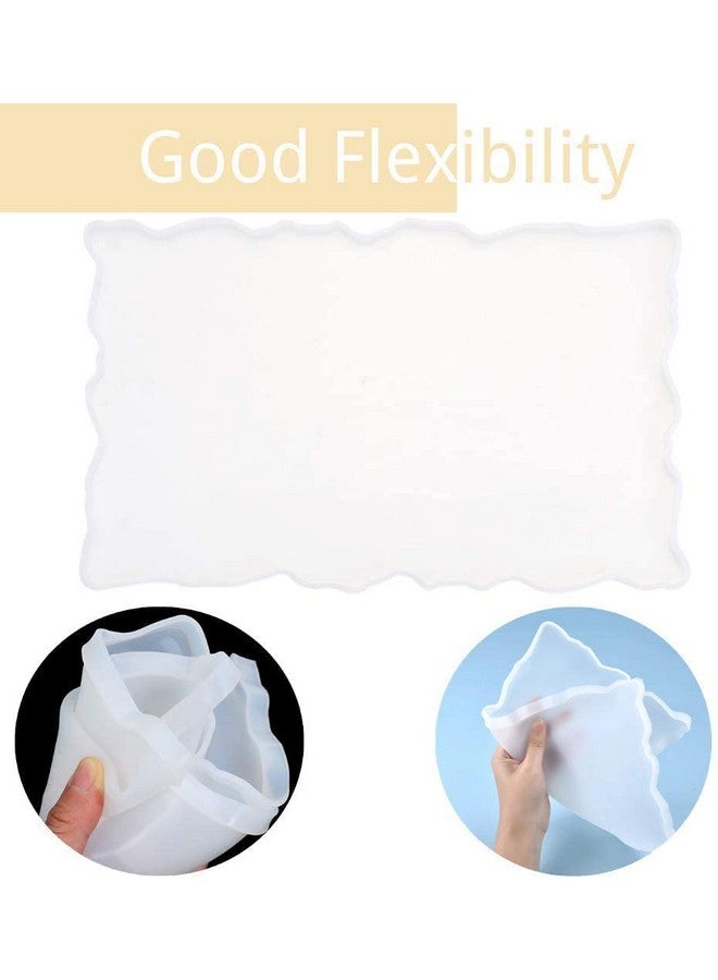 KIRA Box Silicone Resin Tray Mold,Large Irregular Tray Mold Epoxy Resin Mold Easy Demold Silicon Coaster molds for Making Faux Agate Tray,Serving Board,Fruit Tray,etc(Rectangle Tray, 9 X 12 Inch)-43 - Image 4