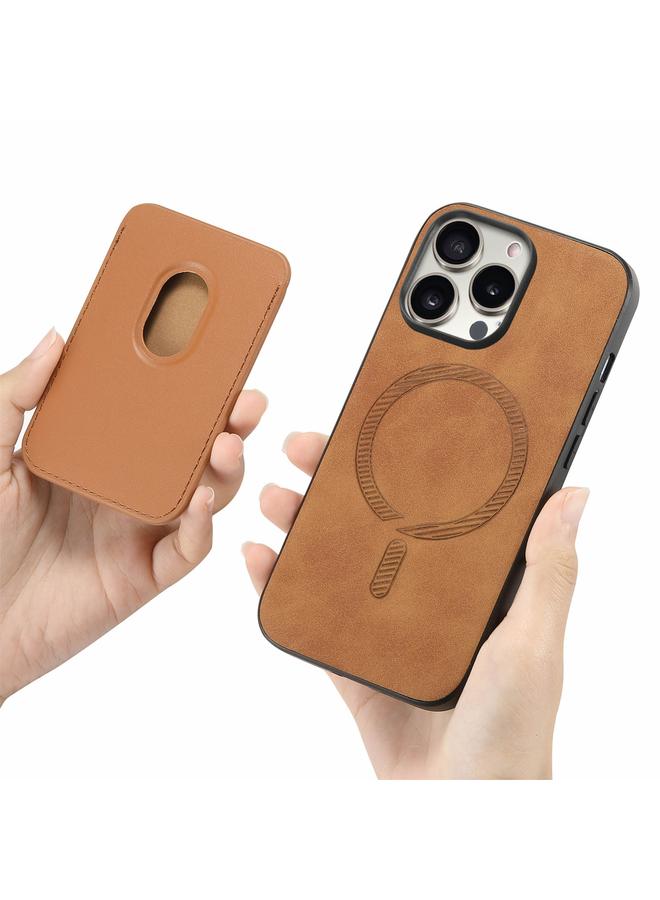 S-TOP Case For iPhone 14 Pro Max Retro Magsafe Card Bag PU Back Cover Phone Case - Image 4