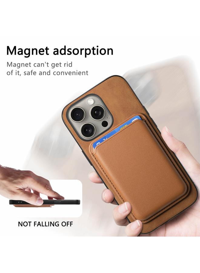 S-TOP Case For iPhone 14 Pro Max Retro Magsafe Card Bag PU Back Cover Phone Case - Image 5