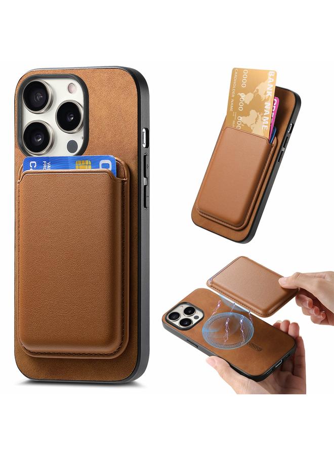 S-TOP Case For iPhone 14 Pro Max Retro Magsafe Card Bag PU Back Cover Phone Case - Image 1