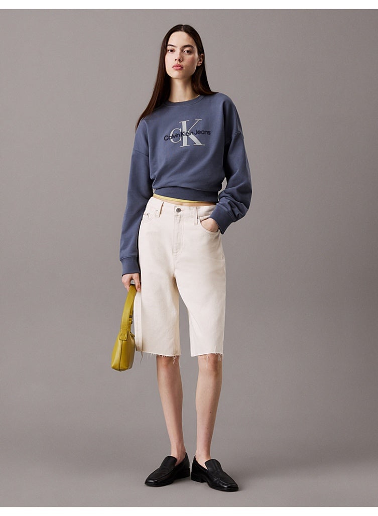 Calvin Klein Jeans Monogram Logo French Terry Relaxed Sweatshirt - Image 2