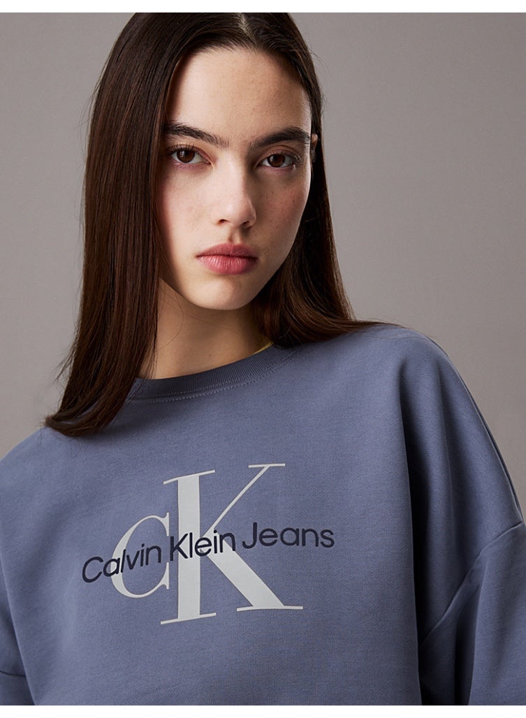 Calvin Klein Jeans Monogram Logo French Terry Relaxed Sweatshirt - Image 3