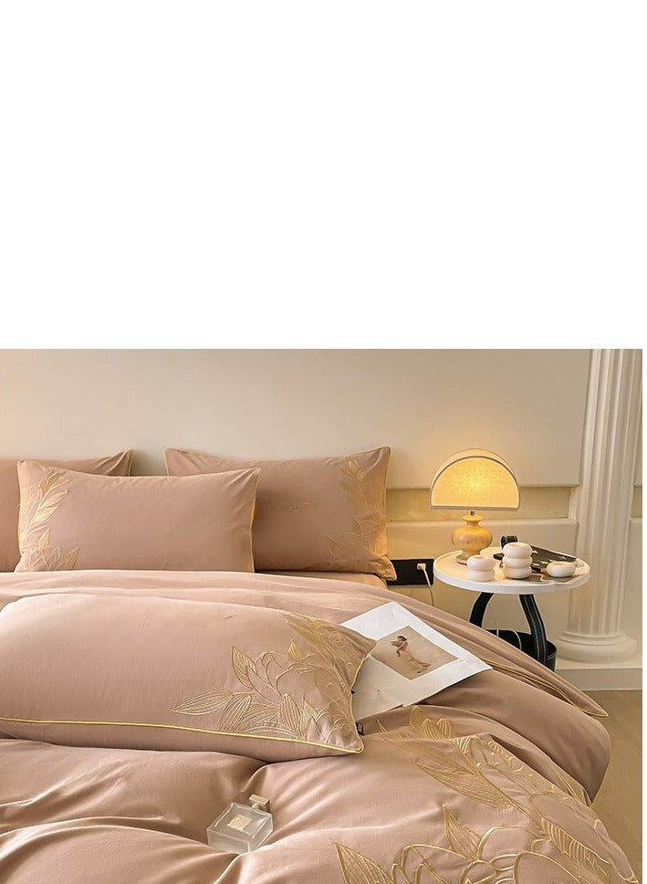 Fitted Sheet Style — ﻿ French High-End  Pure Cotton Embroidered Bedding Four Piece Set  - Image 5