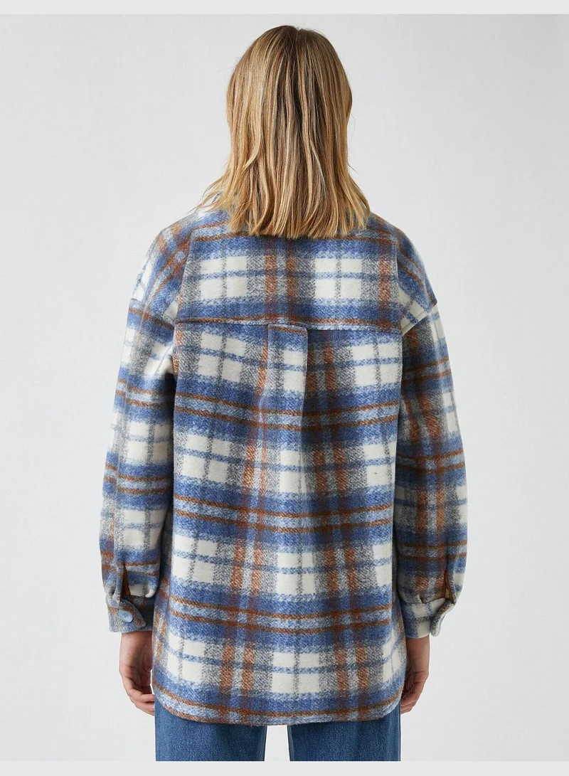 KOTON Buttoned Detailed Plaid Jacket