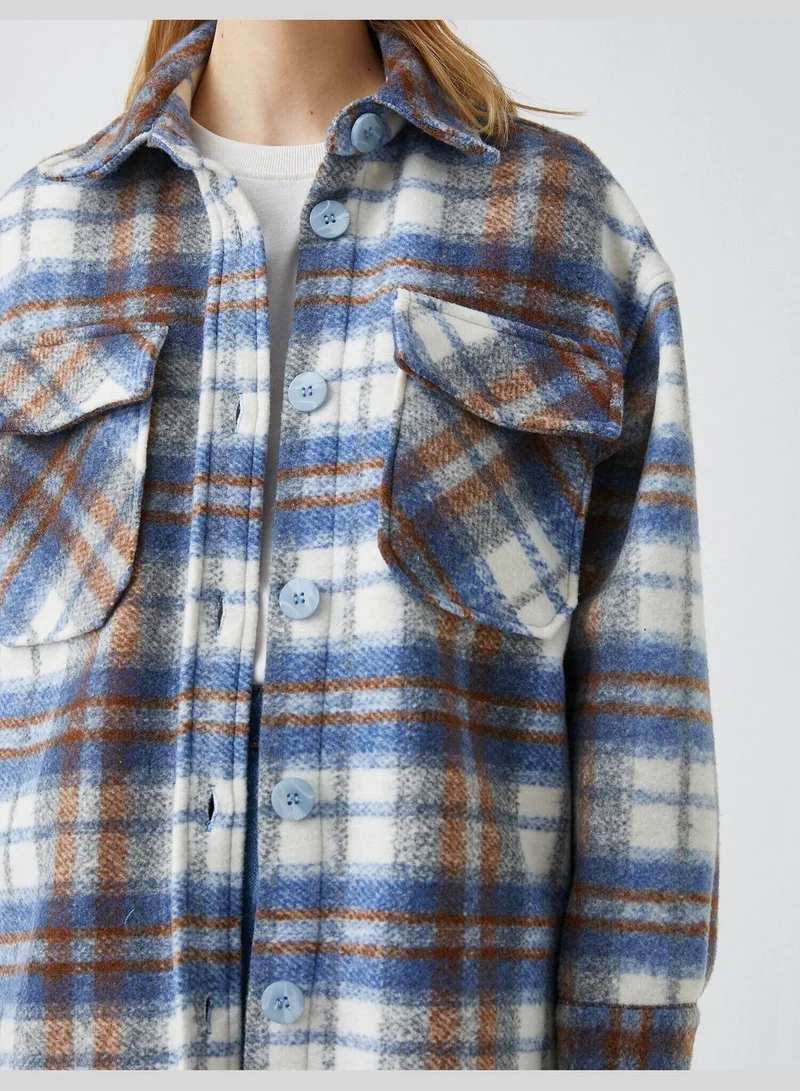KOTON Buttoned Detailed Plaid Jacket
