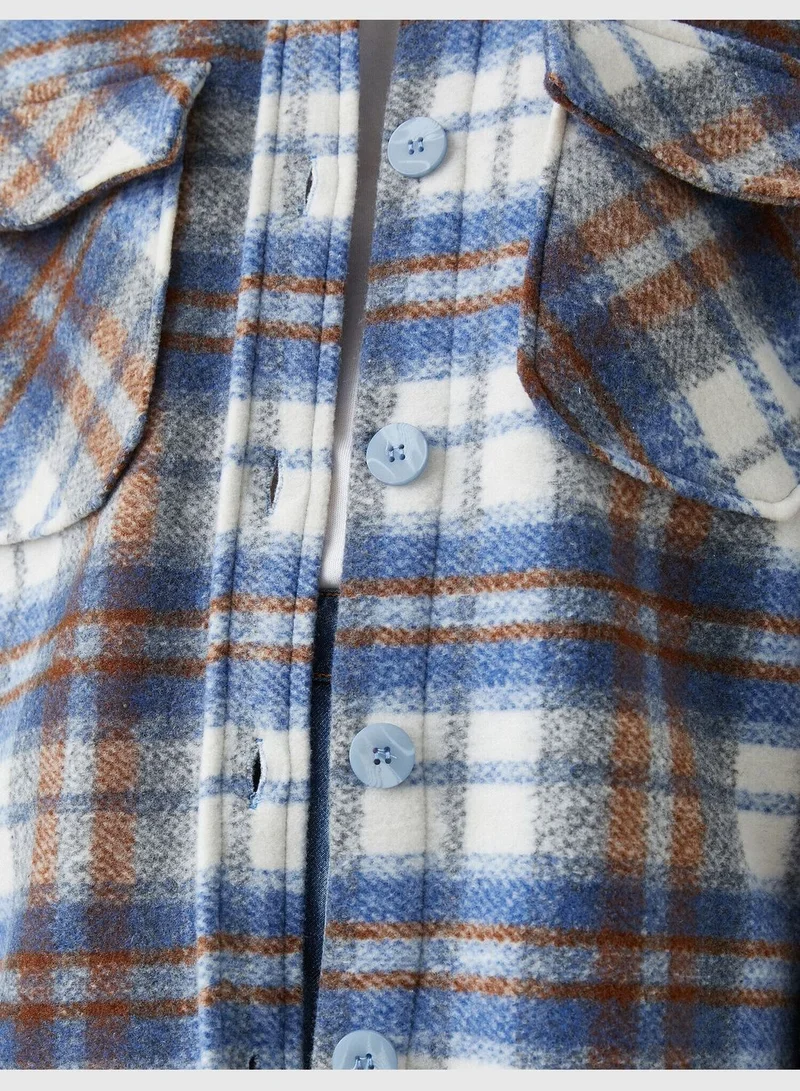 KOTON Buttoned Detailed Plaid Jacket