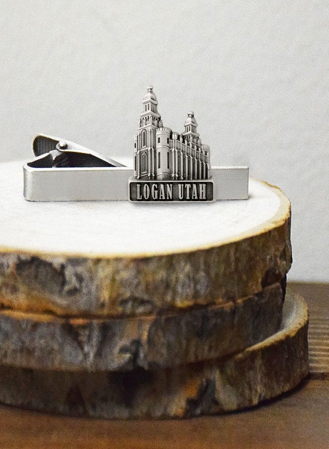 Ringmasters Silver Tie Clip by Ringmasters | LDS Temple Tie Clips for Men with Antique Silver Finish | Suit Accessories for Weddings, Church, & Formal Events | Versatile Tie Pin, (Logan Utah) - Image 4
