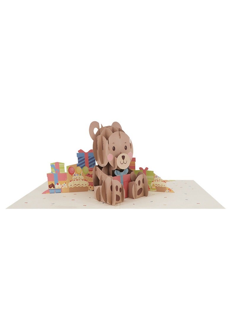 Generic 3d stereo music electronic video Light greeting card Christmas creative Birthday Invitation Panda wishes 