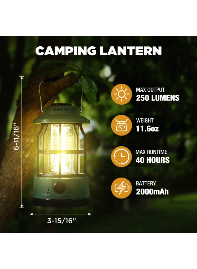 LED Camping Lantern, USB C Rechargeable Lantern with Stepless Dimming, Vintage Portable Camping Lights & Lanterns, Lanterns for Power Outages, Hurricane, Emergency, Fishing, Home and More - Image 3