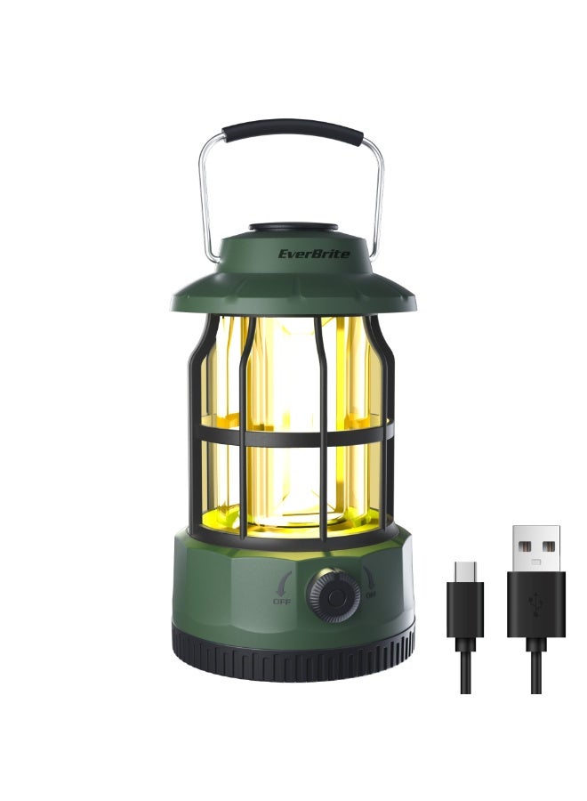 LED Camping Lantern, USB C Rechargeable Lantern with Stepless Dimming, Vintage Portable Camping Lights & Lanterns, Lanterns for Power Outages, Hurricane, Emergency, Fishing, Home and More - Image 1