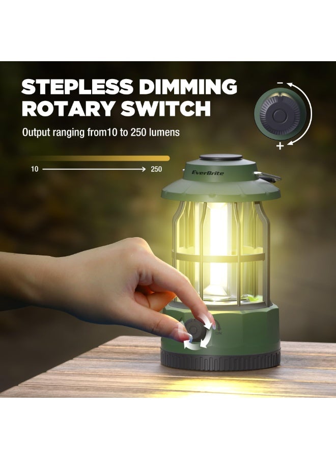 LED Camping Lantern, USB C Rechargeable Lantern with Stepless Dimming, Vintage Portable Camping Lights & Lanterns, Lanterns for Power Outages, Hurricane, Emergency, Fishing, Home and More - Image 2