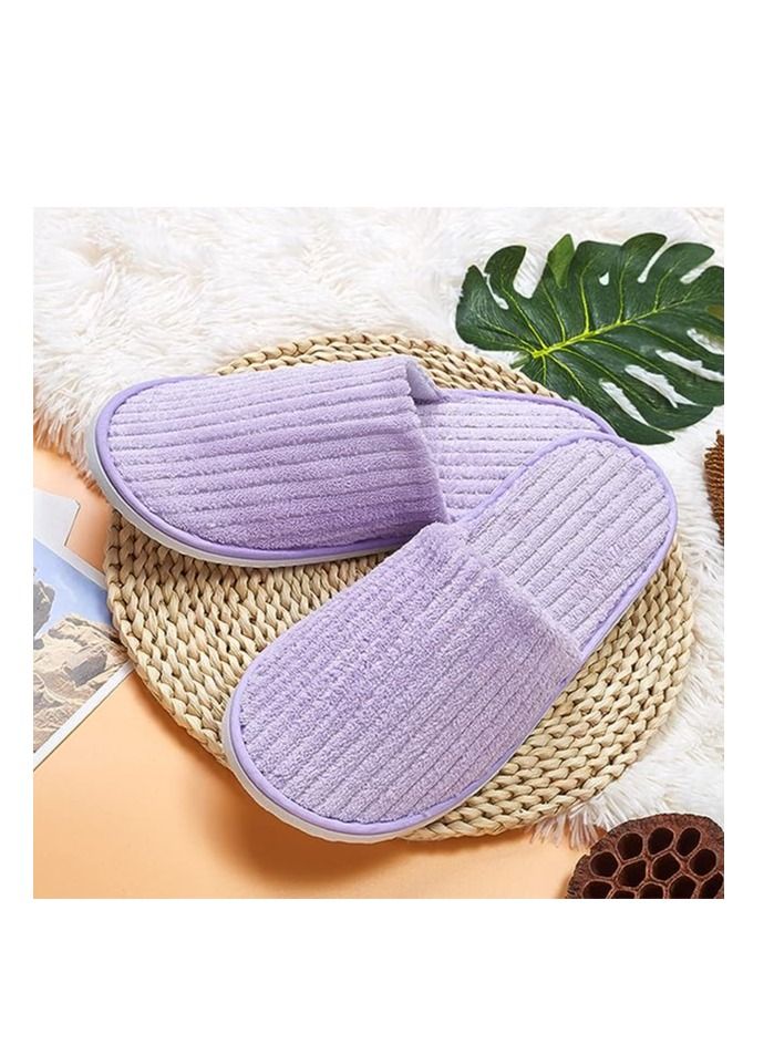 NANAO 5 Pairs SPA Slippers  Disposable Slippers Thick Soft Cotton Velvet Hotel Slippers for Home Travel Wedding Fits Most Men and Women  - Image 4