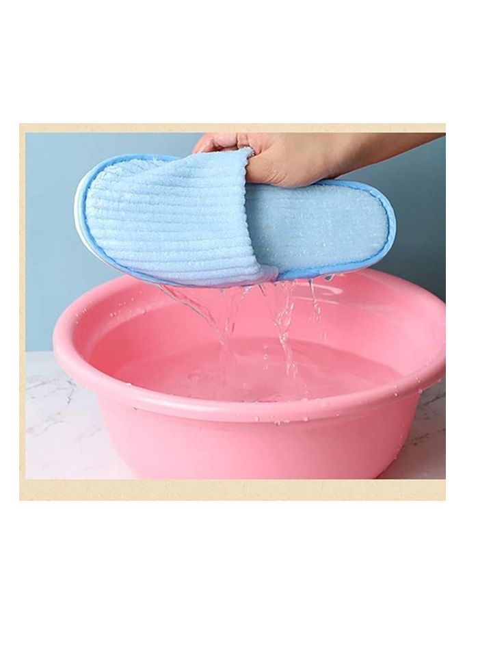 NANAO 5 Pairs SPA Slippers  Disposable Slippers Thick Soft Cotton Velvet Hotel Slippers for Home Travel Wedding Fits Most Men and Women  - Image 5