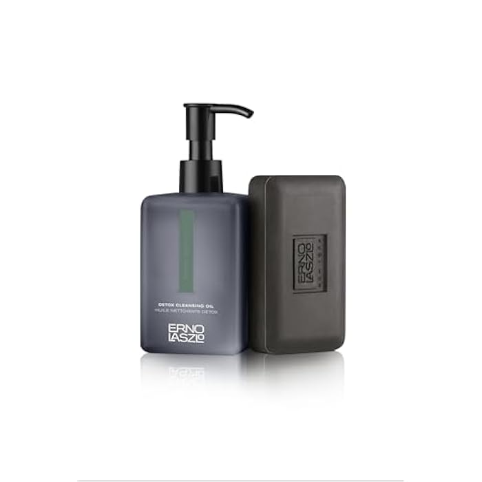Erno Laszlo Detox Cleansing Duo – Oil Cleanser & Sea Mud Bar for Deep Cleansing, Pore Minimizing, and Oil Control, Includes 6.4 fl. oz. Cleanser and 3.5 oz. Bar Soap - Image 1