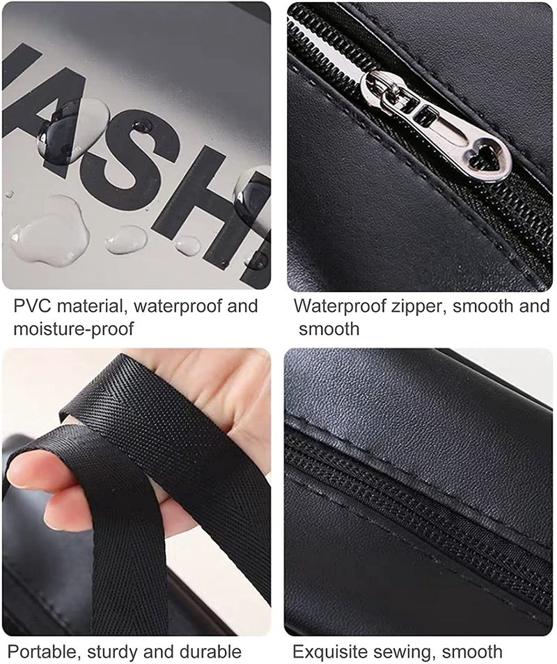 OCEANEVO Makeup Travel Pouch, Cosmetic Bag, Travel kit Pouch for Toiletries, Brushes and Cosmetics - Set of 3 - Washbag Pouch - Black - Image 4
