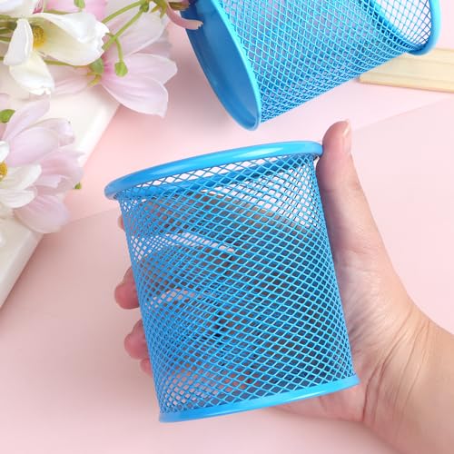 Tamaki Pen Holder Cup for Desk, Wire Mesh Pencil Cup Holder for Desk Office Pen Organizer (Blue) - Image 5