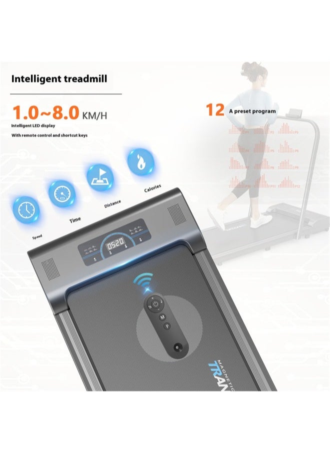 Denzoz - Under Desk Treadmill 2 in 1 Walking Machine Portable Folding Electric Motorized Walking and Jogging Machine with Remote Control for Home and Office Workout - Image 1