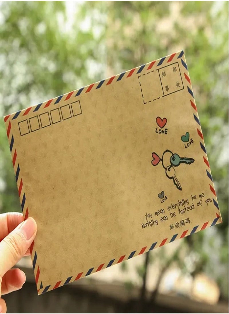 E COMMERCE  BAG - 8 Pieces Vintage Envelope gift card Postcard Letter Airmail Vintage Kraft Envelope - Image 1