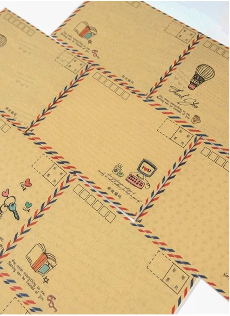 E COMMERCE  BAG - 8 Pieces Vintage Envelope gift card Postcard Letter Airmail Vintage Kraft Envelope - Image 1