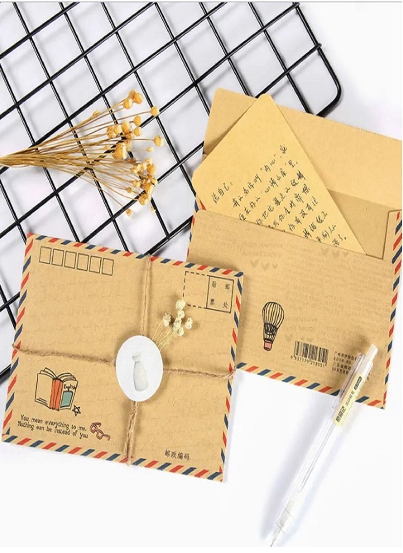 E COMMERCE  BAG - 8 Pieces Vintage Envelope gift card Postcard Letter Airmail Vintage Kraft Envelope - Image 1