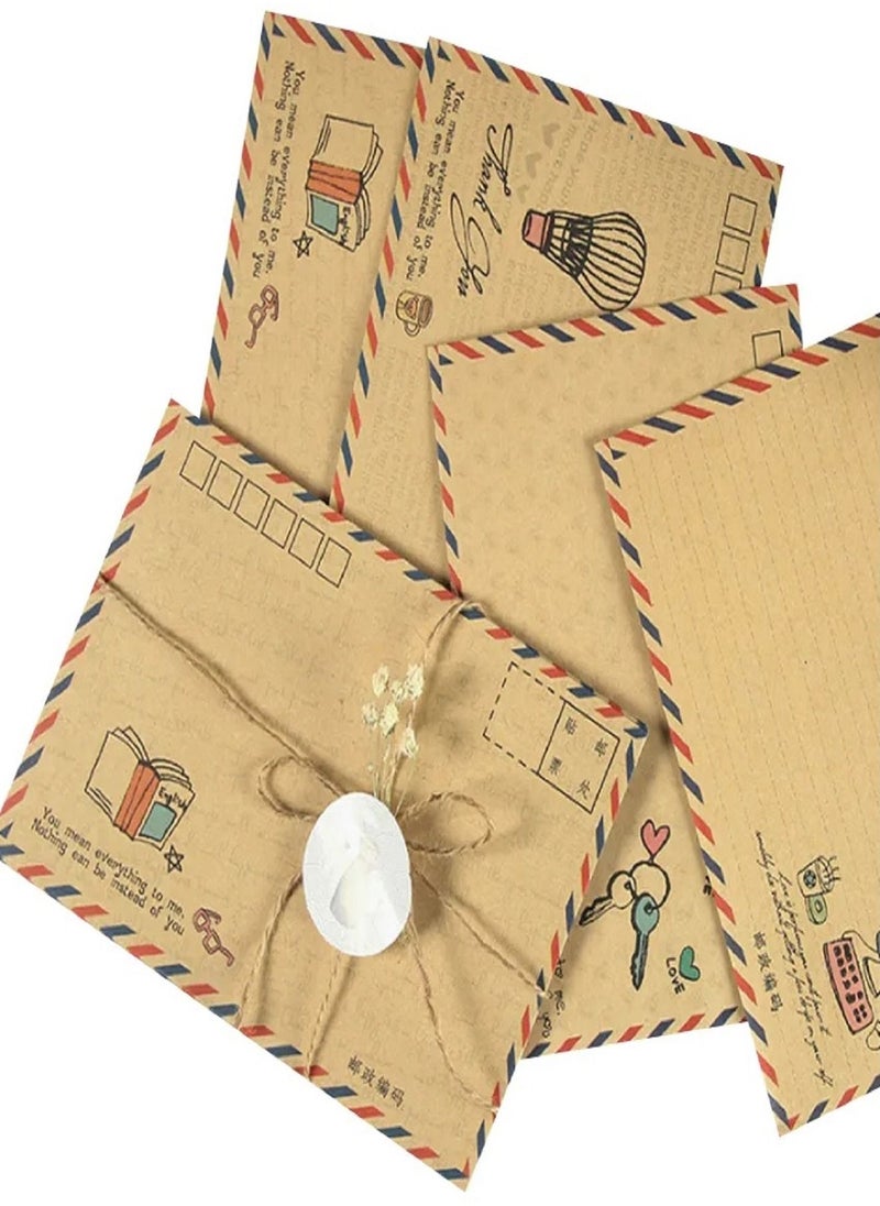 E COMMERCE  BAG - 8 Pieces Vintage Envelope gift card Postcard Letter Airmail Vintage Kraft Envelope - Image 1