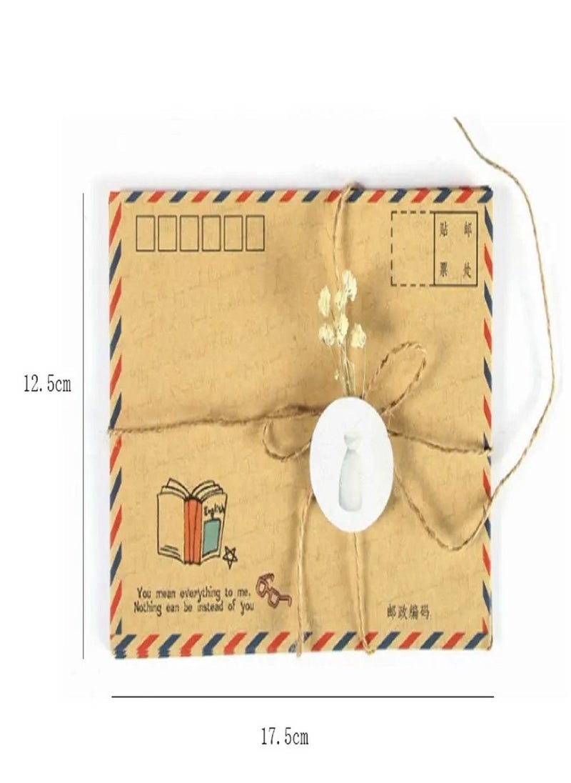 E COMMERCE  BAG - 8 Pieces Vintage Envelope gift card Postcard Letter Airmail Vintage Kraft Envelope - Image 1