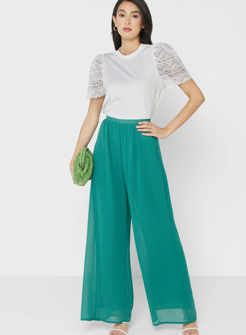 ELLA Lace Sleeve Detail Tee
