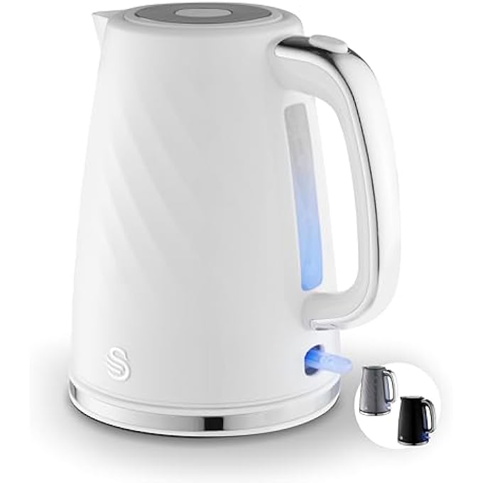 Swan Sk14611Wht Windsor Rapid Boil Kettle With Removable Limescale Filter Boil Dry Protection And Hidden Cord Storage 17L 3Kw White - Image 2