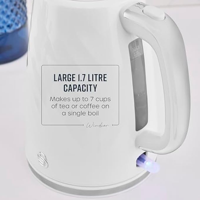 Swan Sk14611Wht Windsor Rapid Boil Kettle With Removable Limescale Filter Boil Dry Protection And Hidden Cord Storage 17L 3Kw White - Image 5