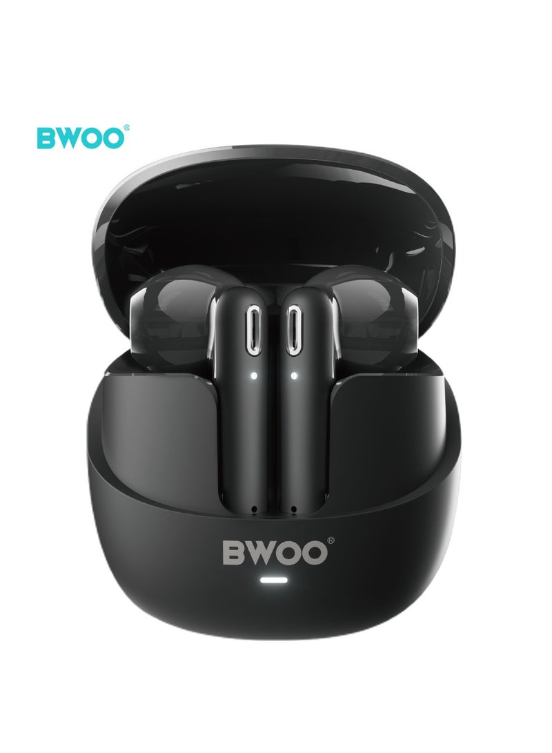 BWOO Enc Noise Reduction Wireless Earphone Black - Image 1