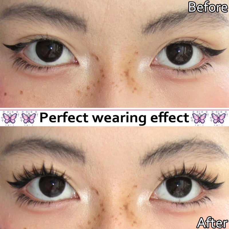 Fyonas Lash Clusters Manga Eyelash Clusters Spiky Cluster Eyelash Extensions 80Pcs C Curl Individual Lashes Volume Anime Lash Clusters with Thin Band Cosplay Lashes DIY at Home (Cutey) - Image 4