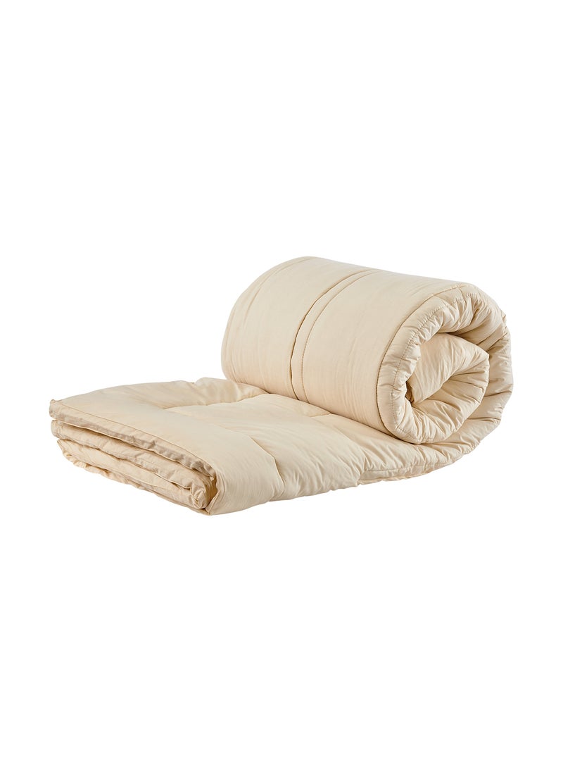 Sleep & Beyond Sleep  Beyond myMerino 100 Organic Merino Wool Topper with Cotton Cover for All Seasons  15 Inch Thick Comfortable and Breathable Topper  Moisture Wicking  Ivory  Full 54x76 