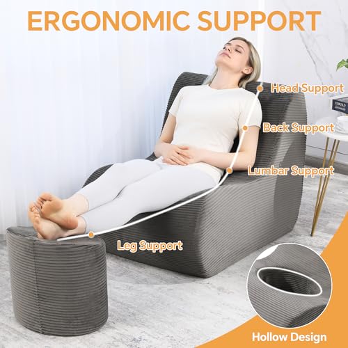 HOMBYS BBL Recovery Chair with Hole, Foam BBL Recovery Sofa for Post Surgery Sitting & Sleeping, Brazilian Butt Lift Support with Removable Ottoman for Butt Support - Image 2