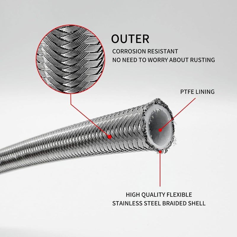 HAHAHA Flex Transmission Dipstick TH350 with Stainless Braided Hose for GM/Chevy TH350/TH400 - Image 4