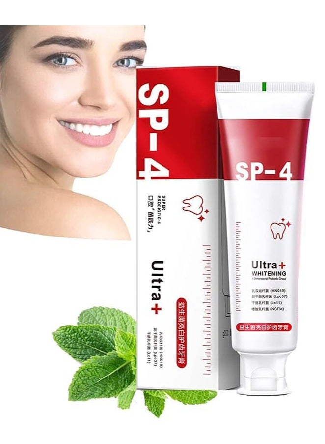 EELHOE Sp4 Fresh Breath Toothpaste, Sp 4 Toothpaste Whitening, SP-4 Whitening Toothpaste, Sp-4 Probiotic Toothpaste for Whitening, Stain-Removing Probiotic Toothpaste, Fresh Breath Toothpaste - Image 1
