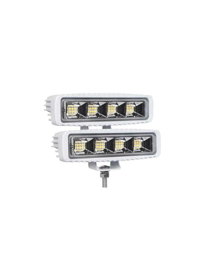 أضواء قوارب LED مقاومة للماء، قطعتان من أضواء سطح السفينة/الميناء البحرية 72 واط 4000 لومن 120 درجة ضوء كاشف، 6.3 بوصة، شريط إضاءة LED 12/24 فولت - Image 1