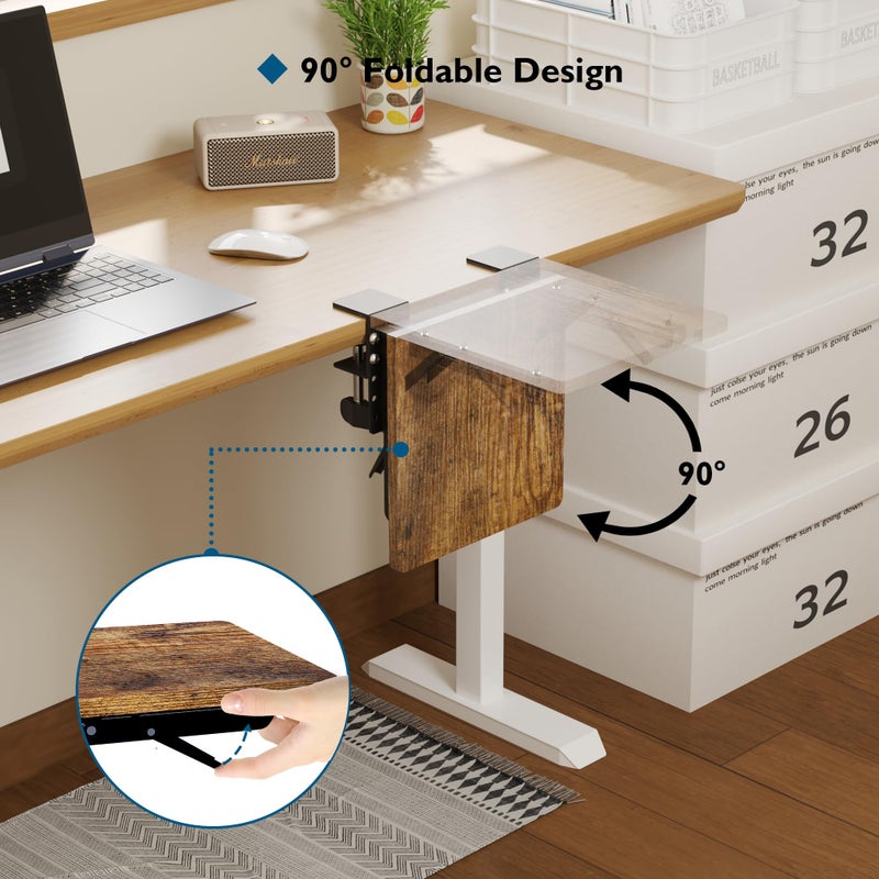 BONTEC Ergonomic Desk Extender Tray, 9.5"x9.1" Table Mount Arm Wrist Rest Shelf, 90Â° Foldable Elbow Support, Clamp on Computer Arm Rest for Desk, Office & Home Use, Durable & Easy to Install - Image 3