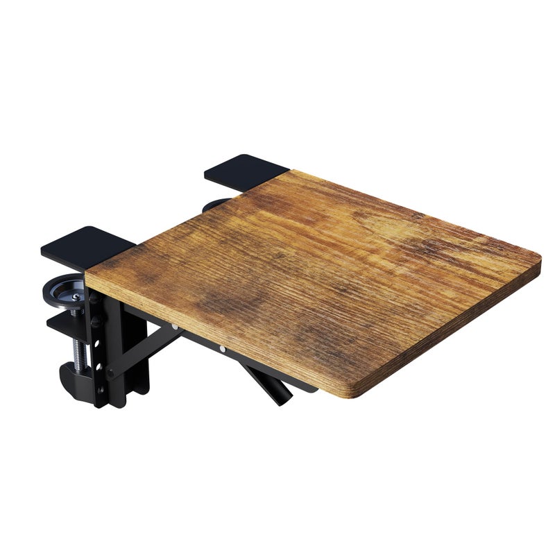 BONTEC Ergonomic Desk Extender Tray, 9.5"x9.1" Table Mount Arm Wrist Rest Shelf, 90Â° Foldable Elbow Support, Clamp on Computer Arm Rest for Desk, Office & Home Use, Durable & Easy to Install - Image 1
