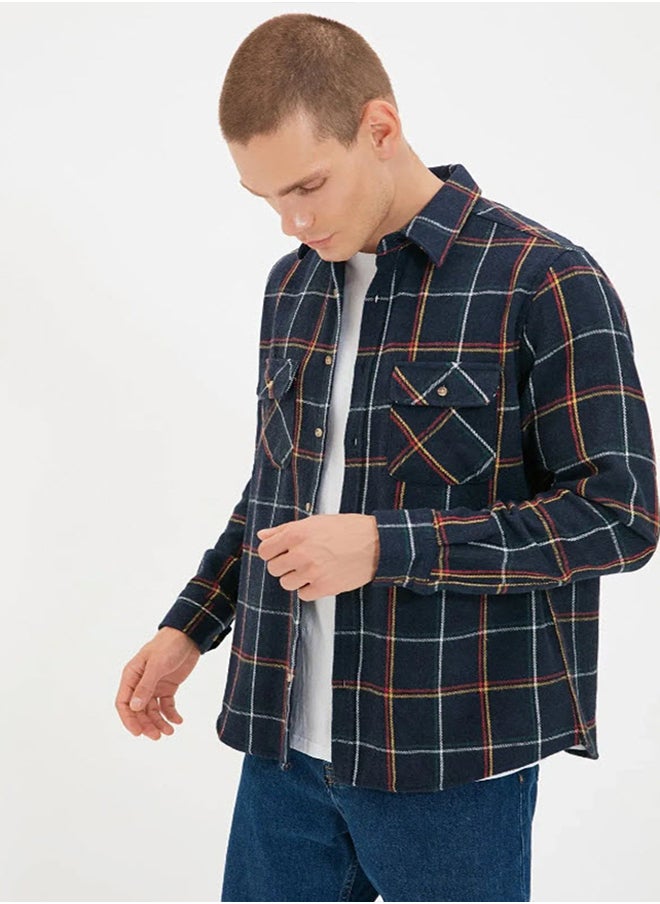 Navy Blue Regular Fit Long Sleeve Double Pocket Winter Lumberjack Checkered Shirt TMNAW20GO0485 - pzsku/ZEFAF8DDD966818336F0AZ/45/_/1730939844/33cf2892-31f7-4271-b6c7-ca405b6f05e8