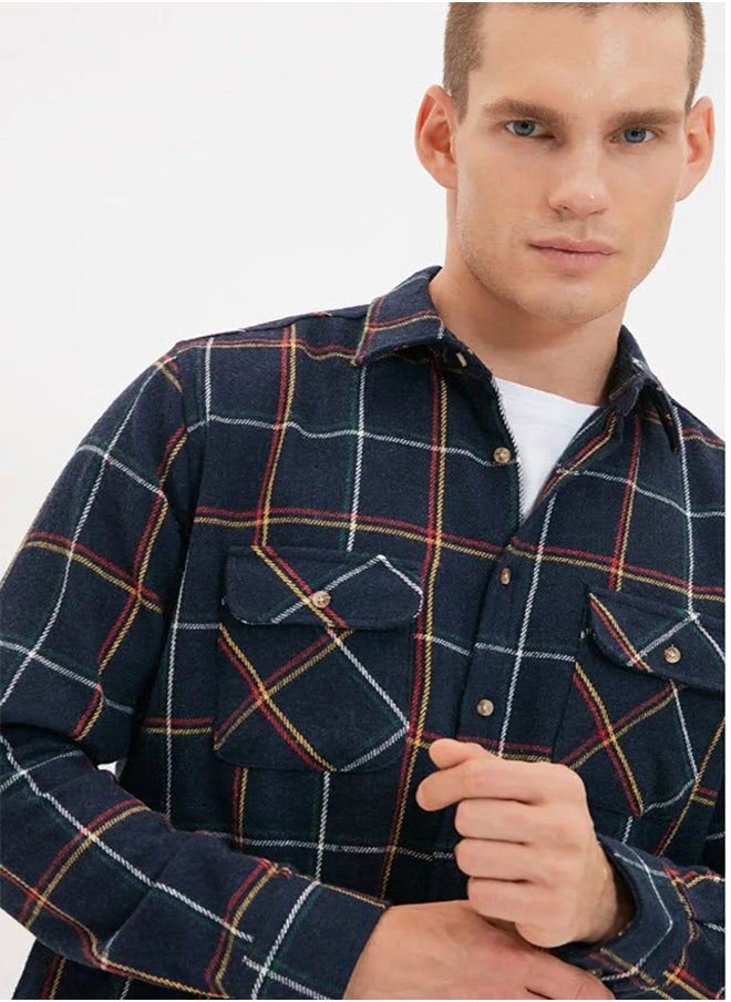 Navy Blue Regular Fit Long Sleeve Double Pocket Winter Lumberjack Checkered Shirt TMNAW20GO0485 - pzsku/ZEFAF8DDD966818336F0AZ/45/_/1730939847/a0a374fe-c7c4-43e4-8699-9fec2c04ff90