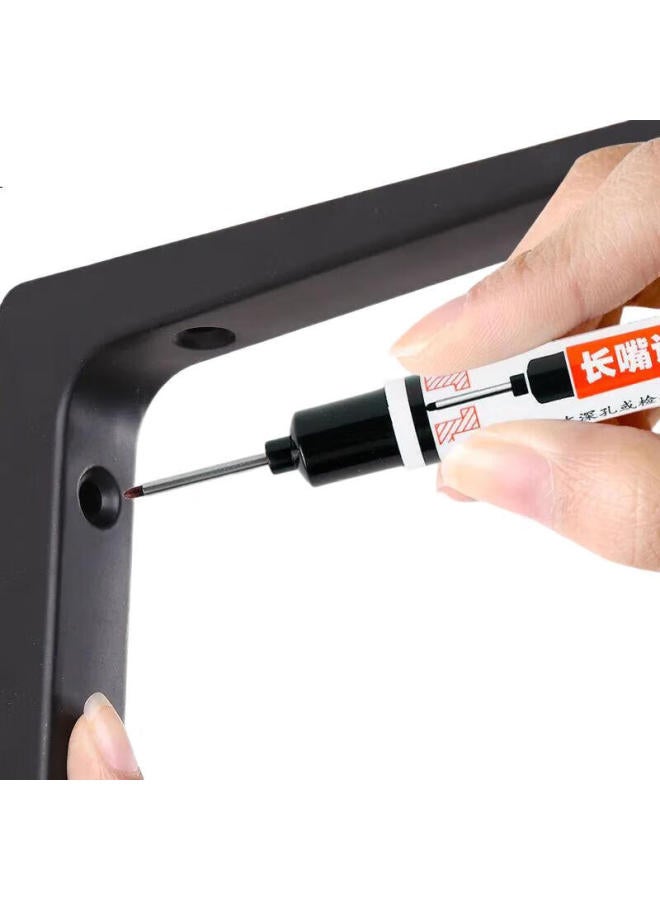 Genvana Oil-Based Long-Tip Marker Pen For Multi-Purpose Furniture, Bathroom Tiles Drilling, Drawing Lines With Deep Penetration Long Nozzle Marker Pen, Black, Pack Of 10 G-09912-001 - Image 2