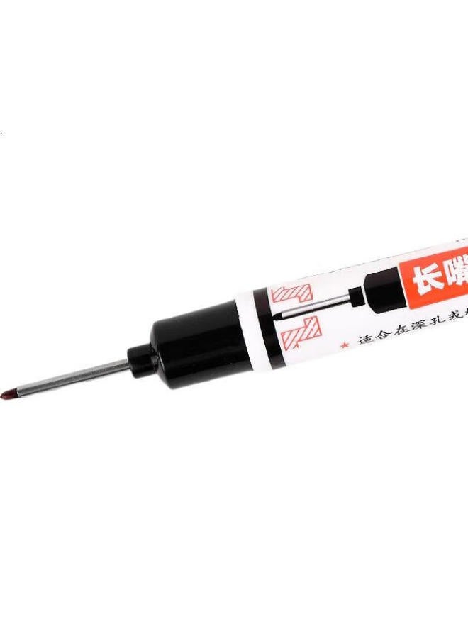 Genvana Oil-Based Long-Tip Marker Pen For Multi-Purpose Furniture, Bathroom Tiles Drilling, Drawing Lines With Deep Penetration Long Nozzle Marker Pen, Black, Pack Of 10 G-09912-001 - Image 1