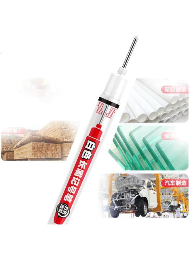 Genvana Oil-Based Long-Tip Marker Pen For Multi-Purpose Furniture, Bathroom Tiles Drilling, Drawing Lines With Deep Penetration Long Nozzle Marker Pen, Black, Pack Of 10 G-09912-001 - Image 3