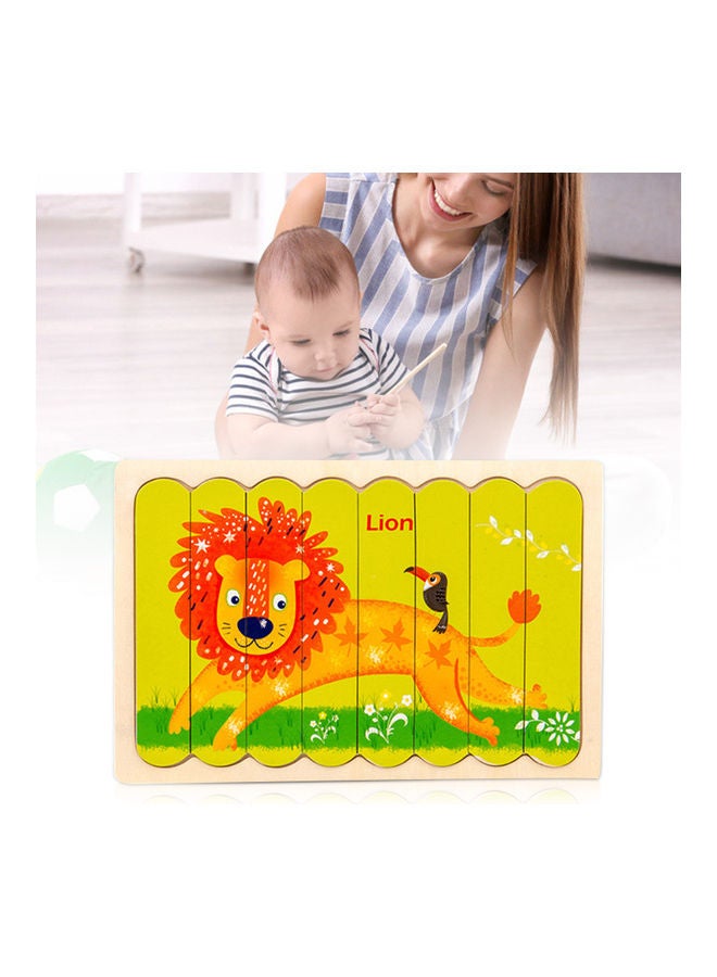 Lion Themed Wooden Double-Sided Puzzle - Image 2
