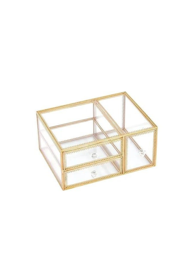 A makeup, accessories, or glass organizer with golden metal corners, the ultimate in elegance and luxury. With 3 drawers - Image 3