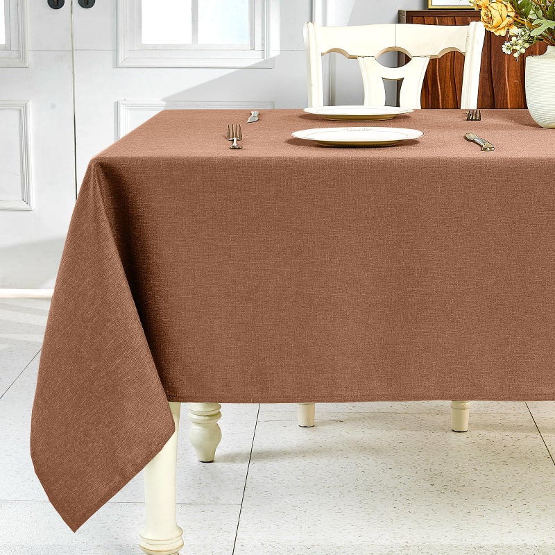 IVAPUPU Textured Linen Table Cloth for Rectangle Tables  Coffee Tablecloths Rectangular Waterproof Wrinkle Free Wipeable Dining Table Cover for Spring Wedding Birthday Kitchen Decor 52 x 70 Inch