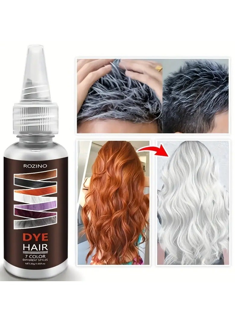 ROZINO 30g Plant-Based Hair Dye Cream - Gentle Formula, Fast Coloring, Silky & Shiny Results, Non-Irritating to Scalp, 100% Pure Plant Extracts, Hydrating with Glycerin, for All Hair Types, Hair Color Enhancement | Sleek Bottle Design | Safe Hair Product - Image 1